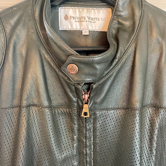 Private White V.C Mens Leather Bike Jacket - Picture 1 of 7